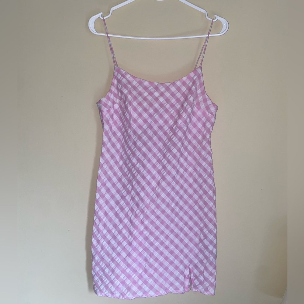 ASOS Design Pink Gingham Slip Dress